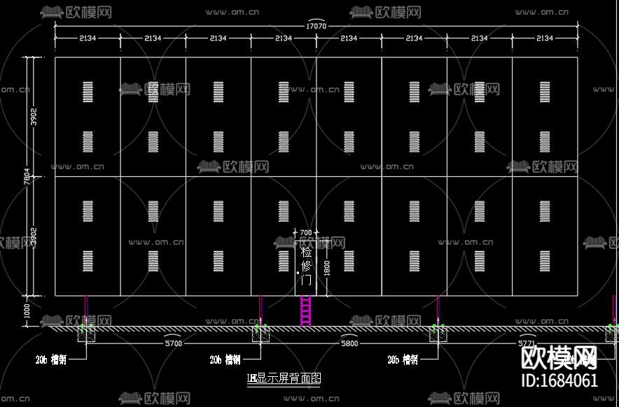 户外LED显示屏结构施工图下载（渲染图3）