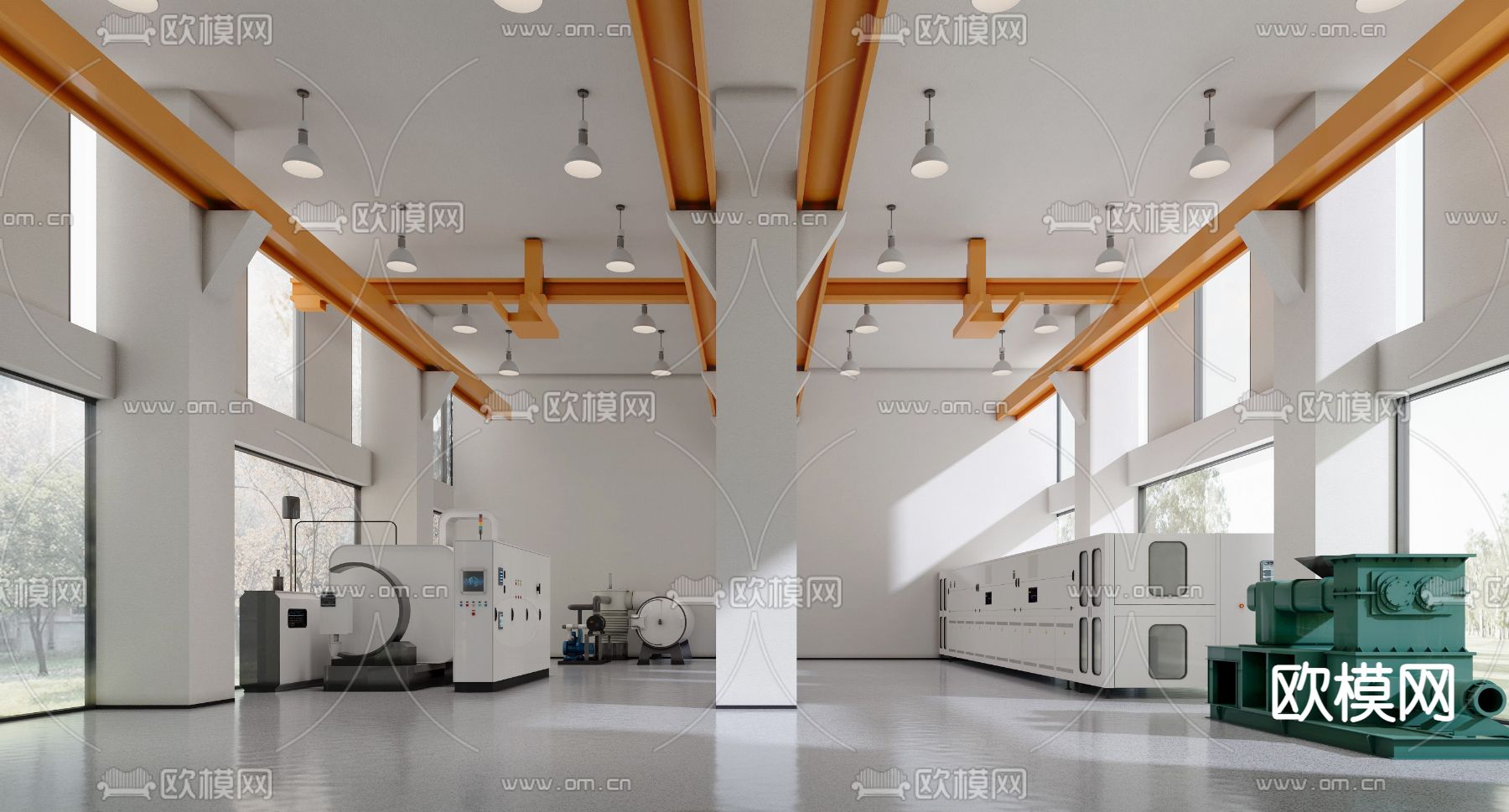 现代工厂材料实验室3d模型下载