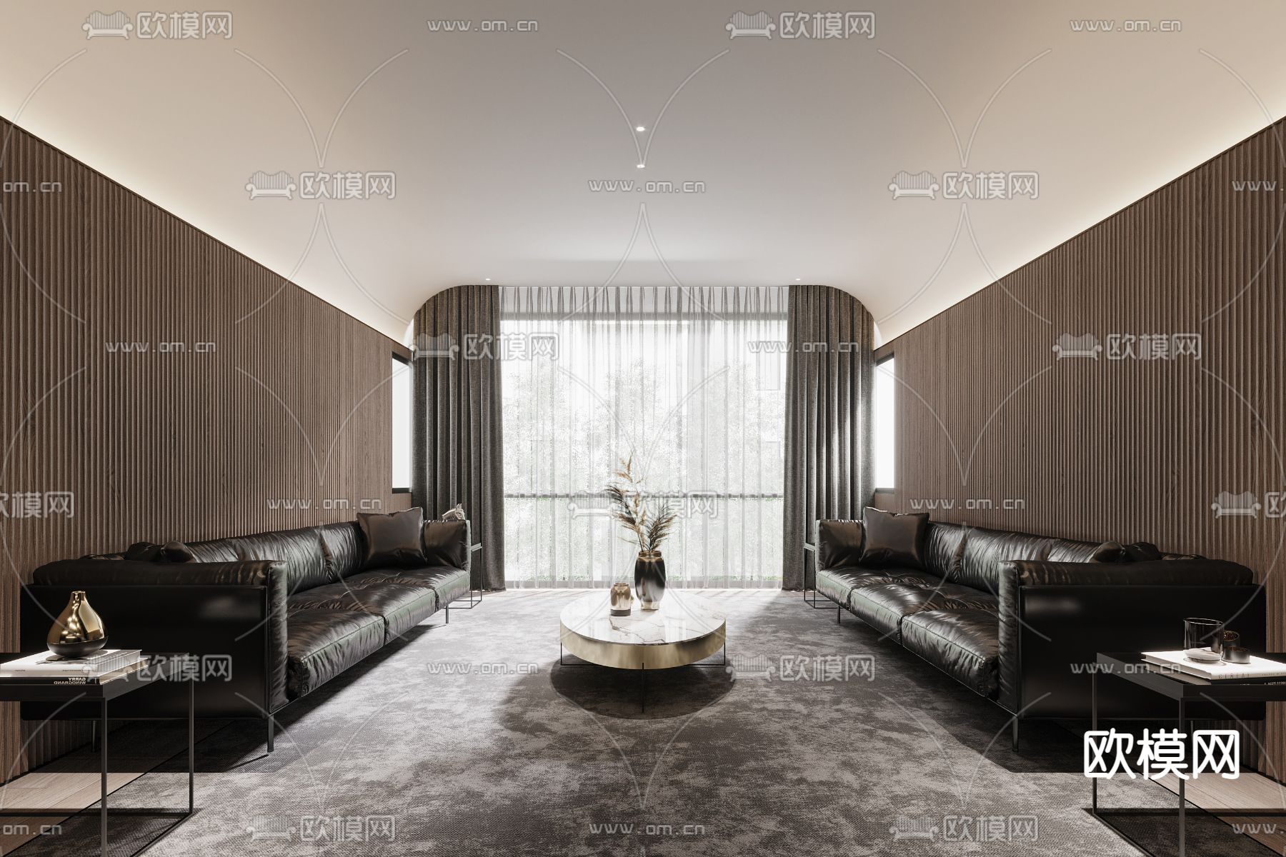 现代会客室接待室3d模型下载（渲染图2）