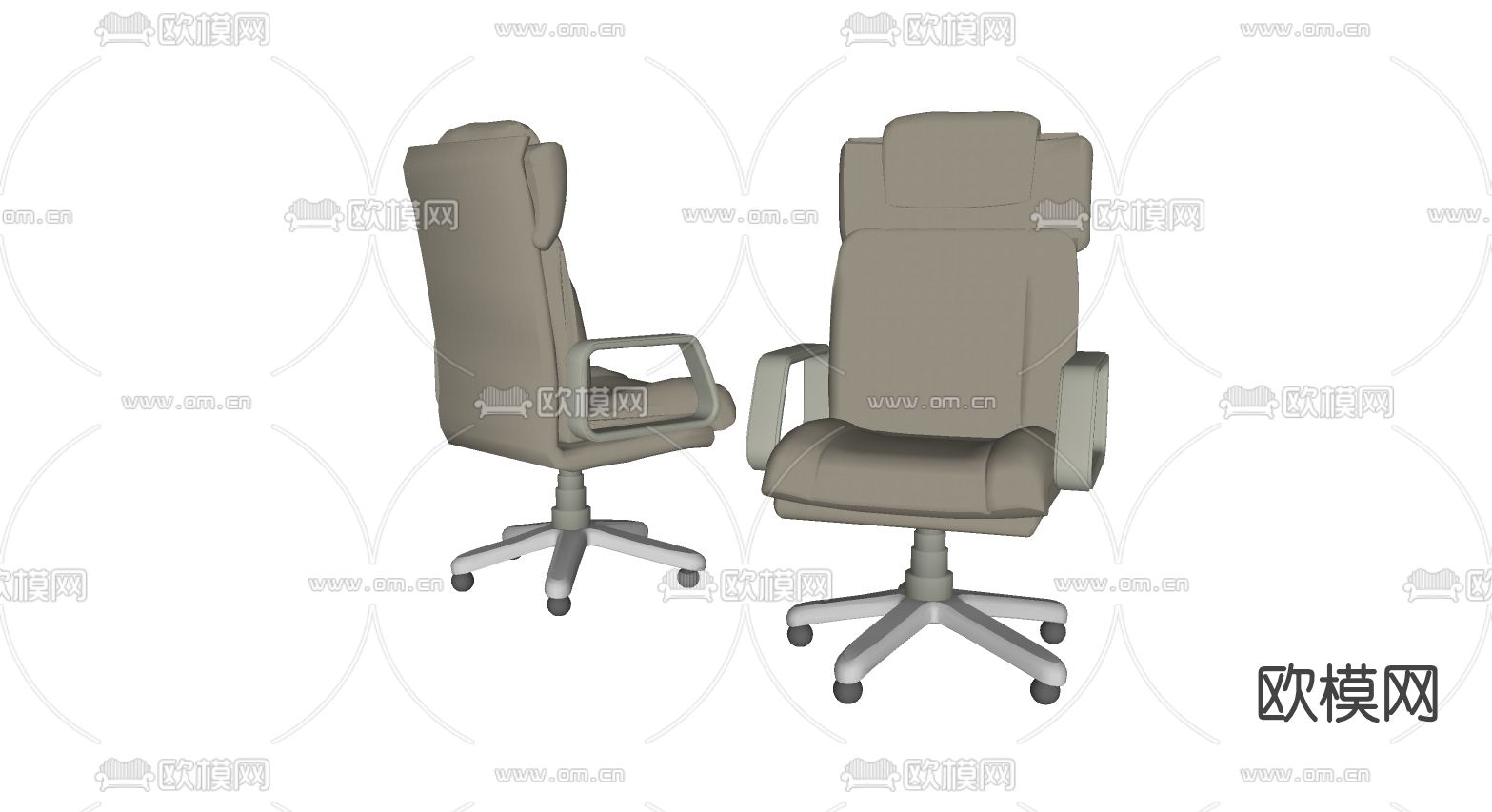 现代办公椅老板椅su模型下载（渲染图2）