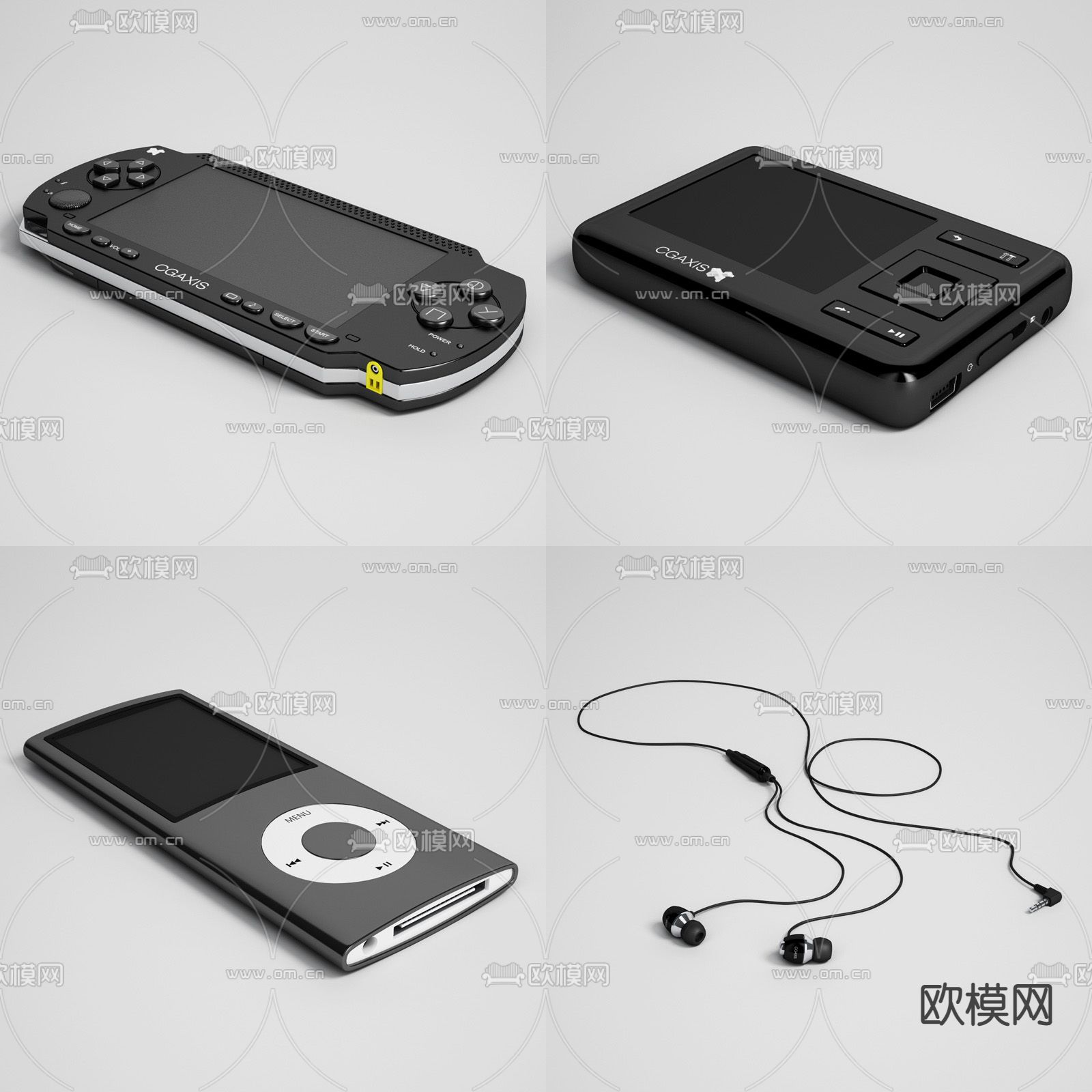 现代相机耳机游戏机3d模型