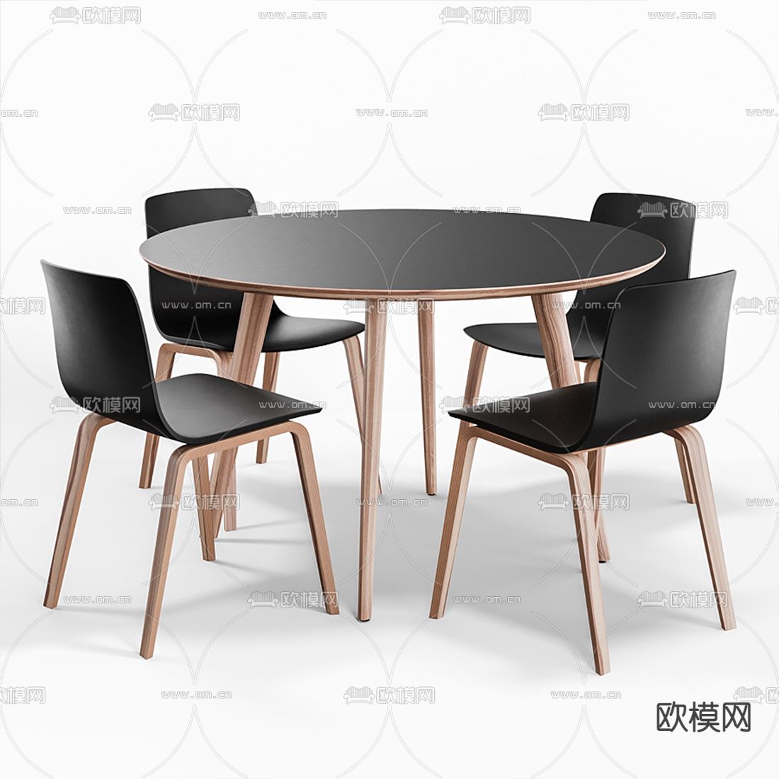 现代实木休闲桌椅3d模型