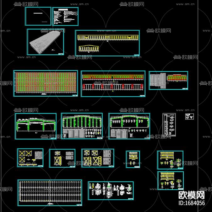 3×24米跨厂房结构设计图下载（渲染图6）