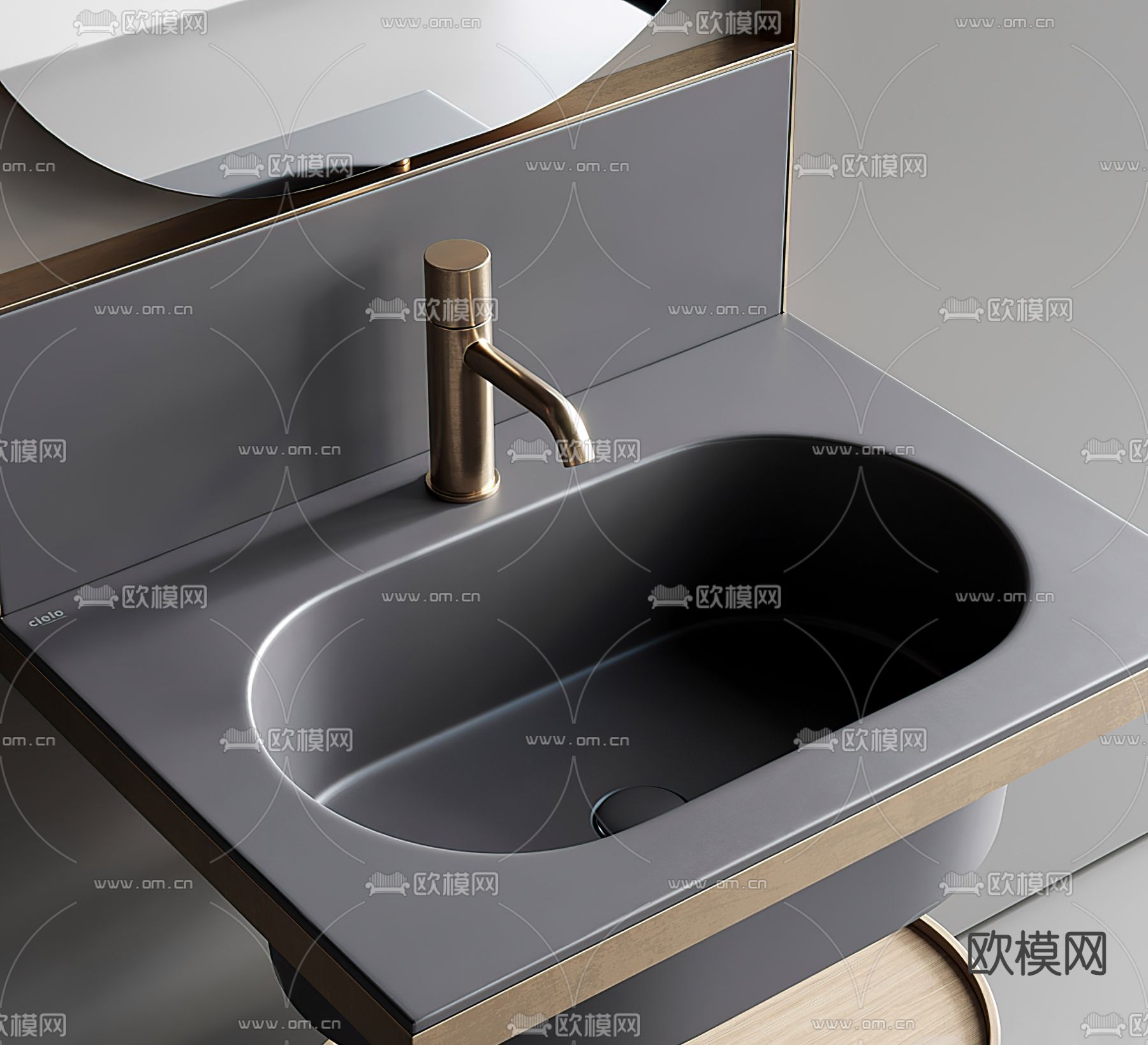现代台盆洗手台3d模型