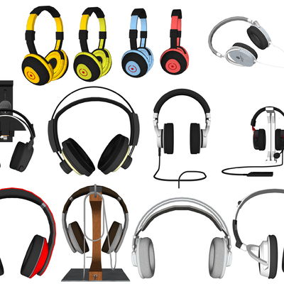  现代头戴式耳机su模型 