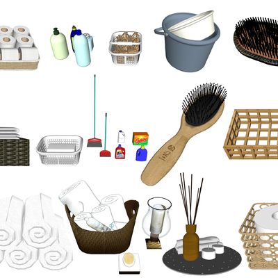  现代清洗用品梳子su模型 