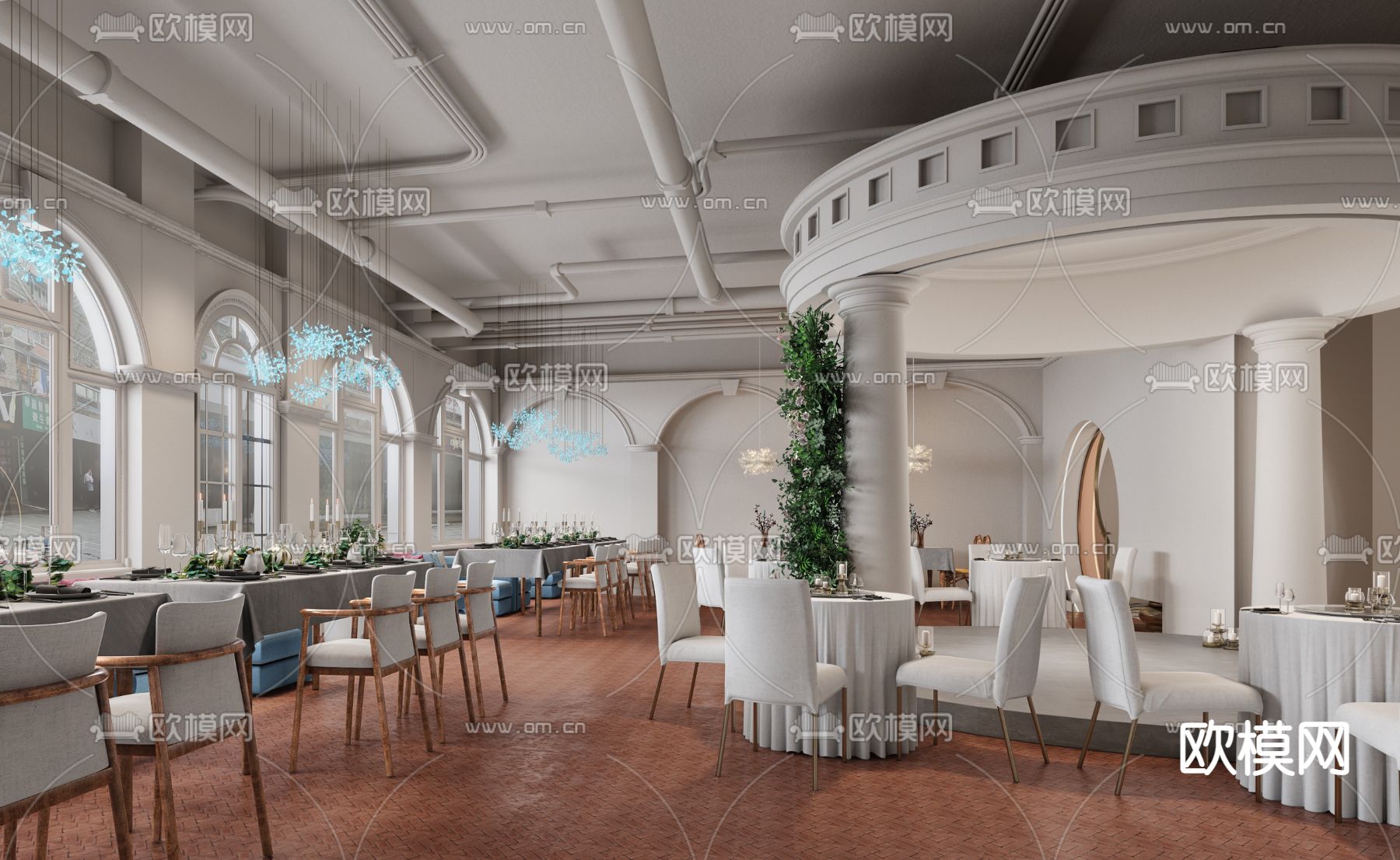 简欧婚礼宴会厅3d模型