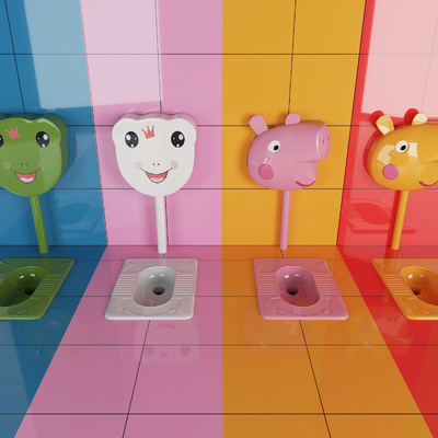  现代儿童蹲便器su模型 