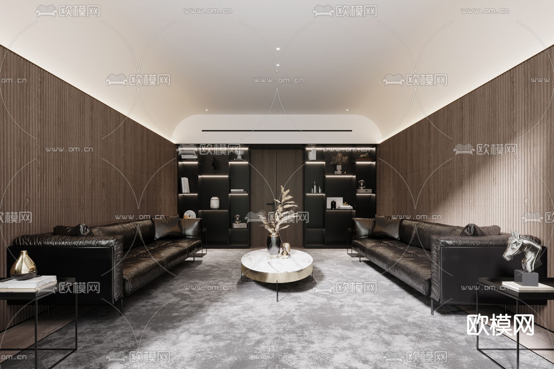 现代会客室接待室3d模型下载（渲染图1）