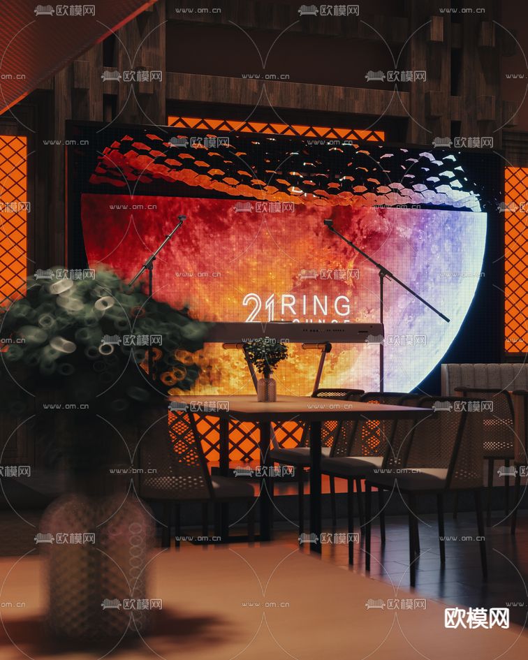 现代轻奢酒吧清吧3d模型下载（渲染图6）