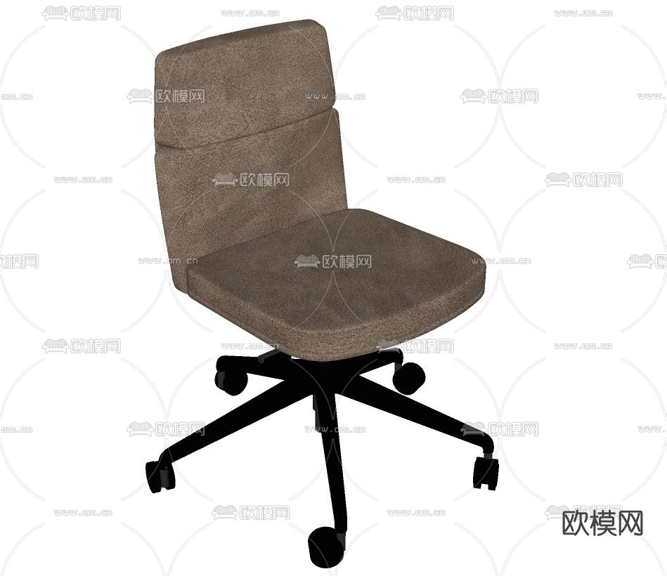 现代皮革办公椅su模型下载（渲染图2）