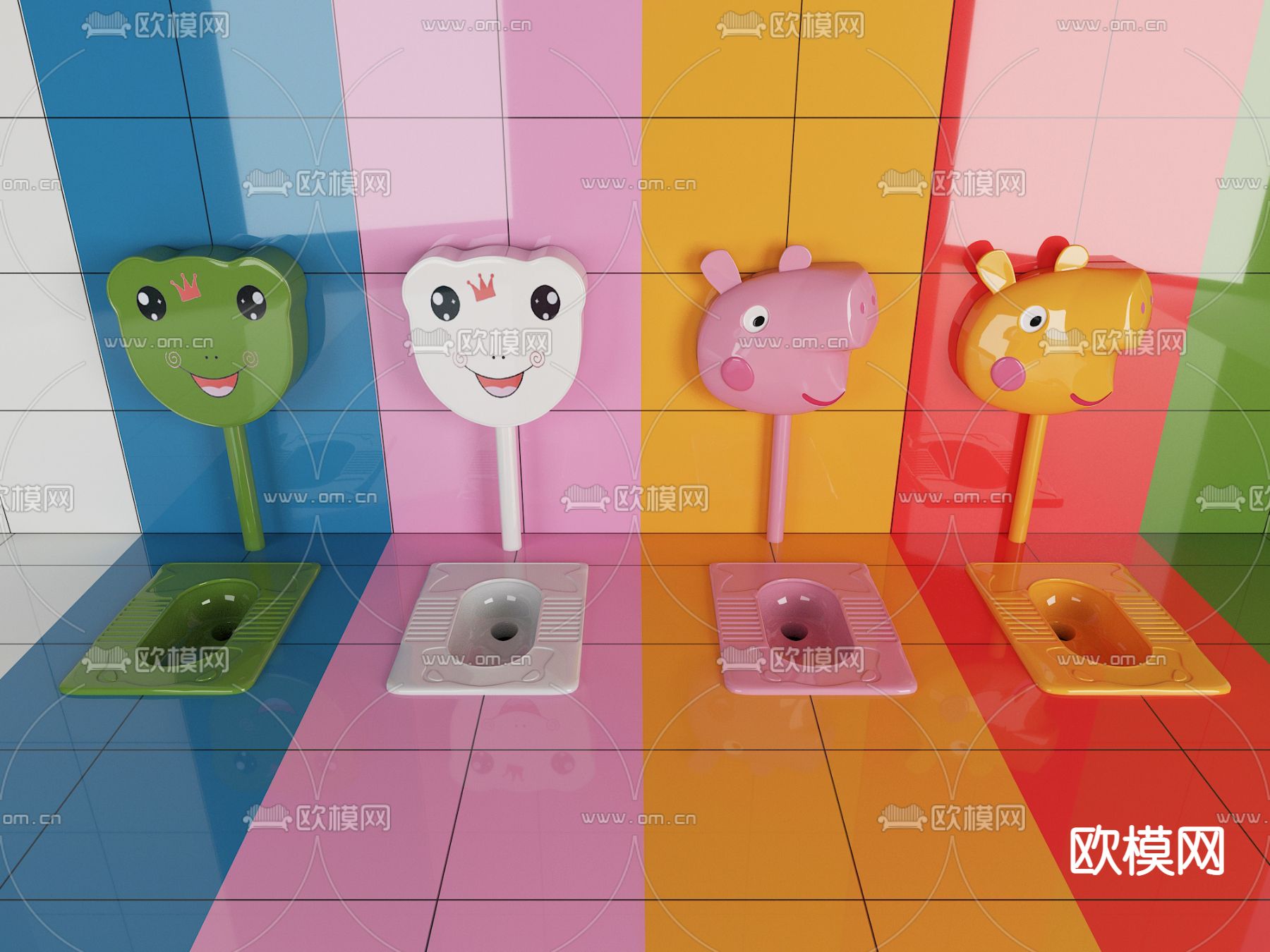 现代儿童蹲便器3d模型
