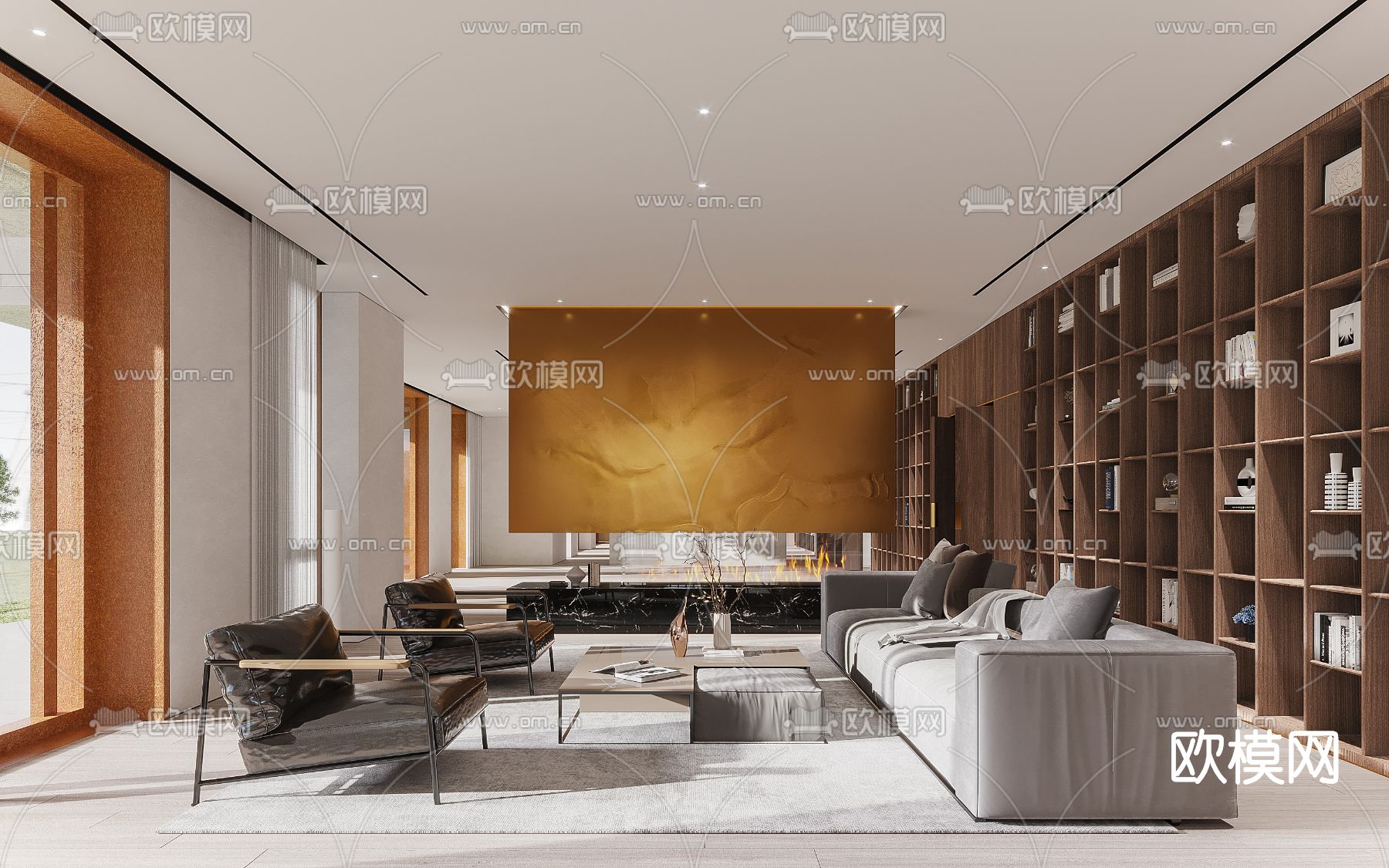 现代会客室3d模型下载
