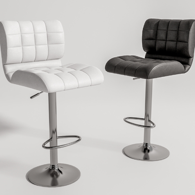 现代皮革吧台椅su模型