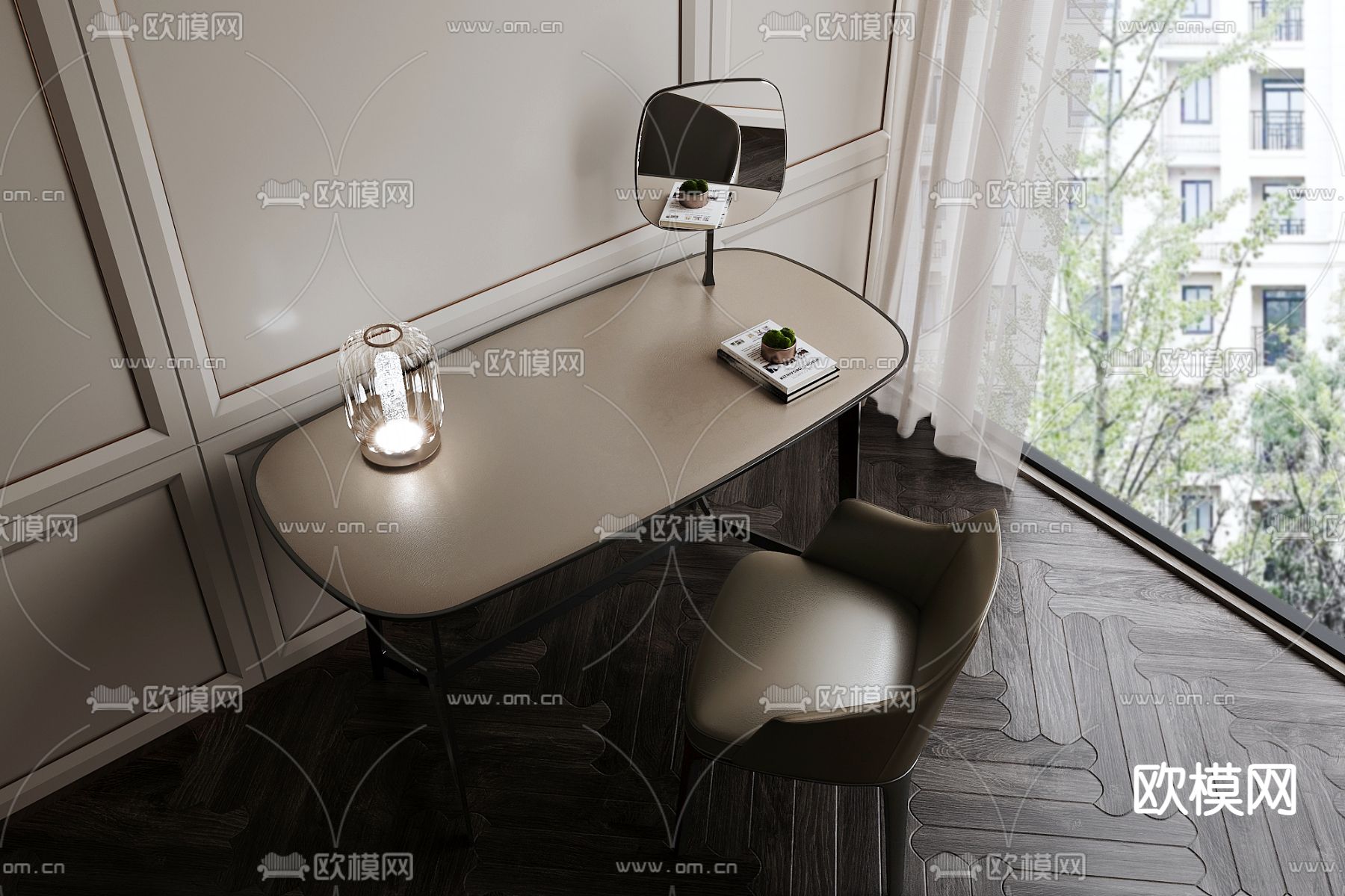 现代书桌椅3d模型
