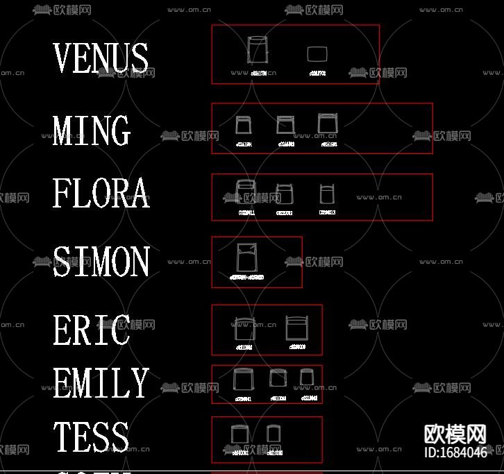 家具CAD图块下载（渲染图1）
