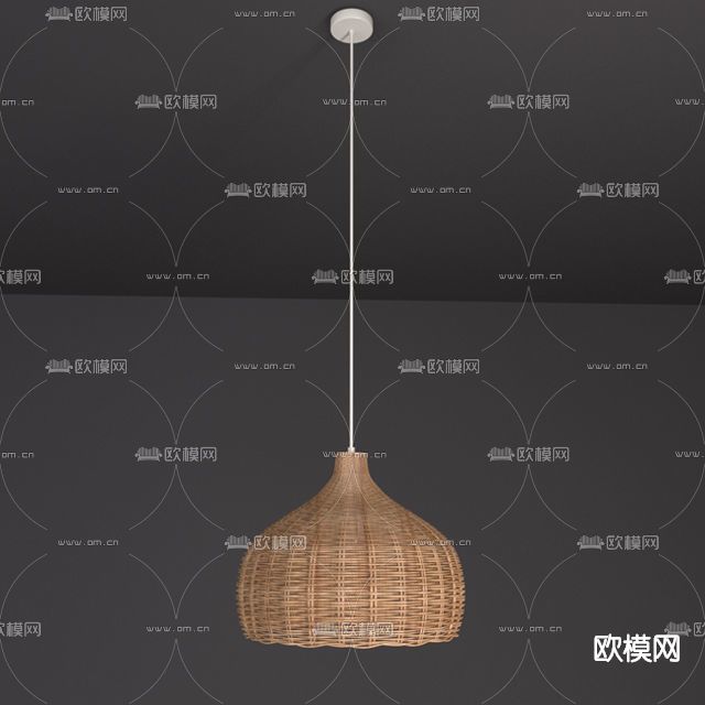 东南亚编织吊灯免费3d模型下载