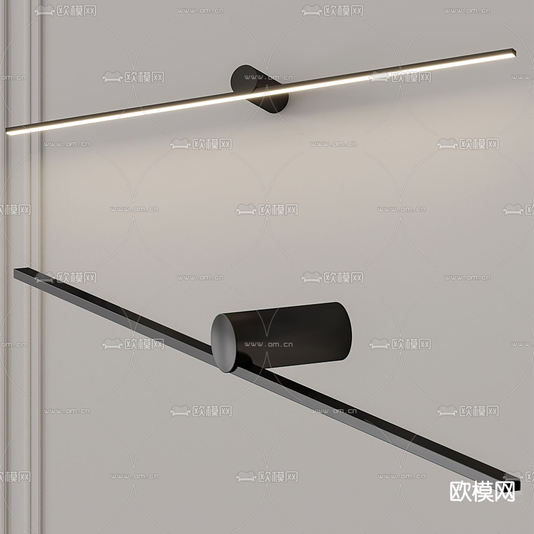现代条形壁灯3d模型