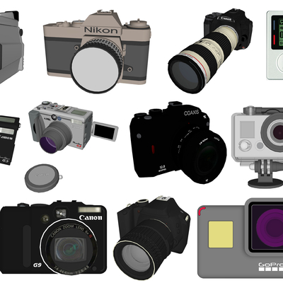  现代照相机数码相机su模型 