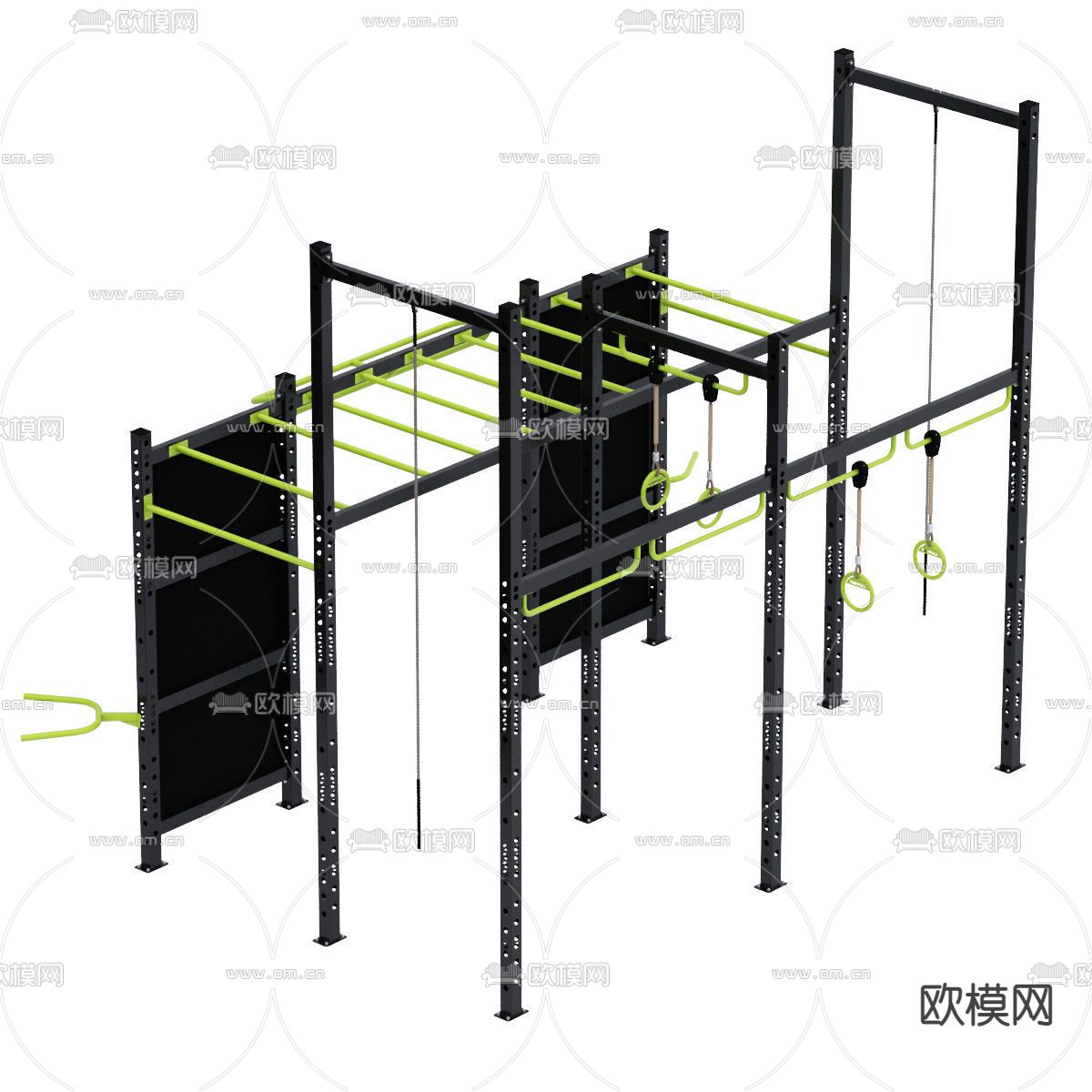 现代健身器材3d模型下载（渲染图3）