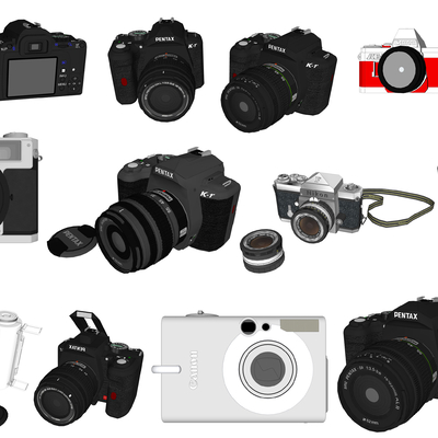  现代照相机数码相机su模型 