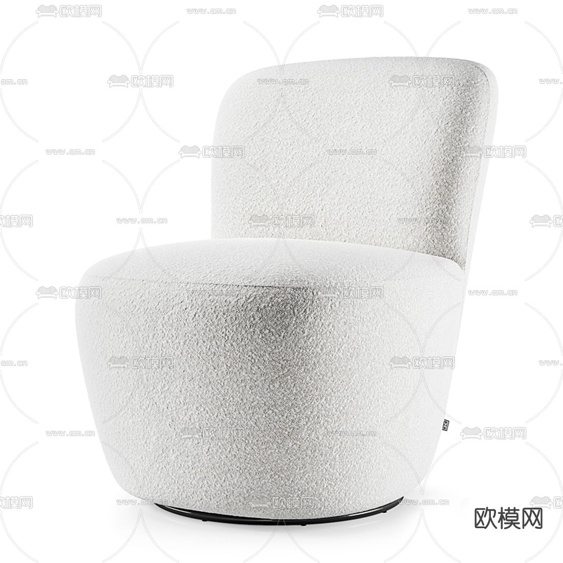 现代布艺单人沙发3d模型下载（渲染图1）