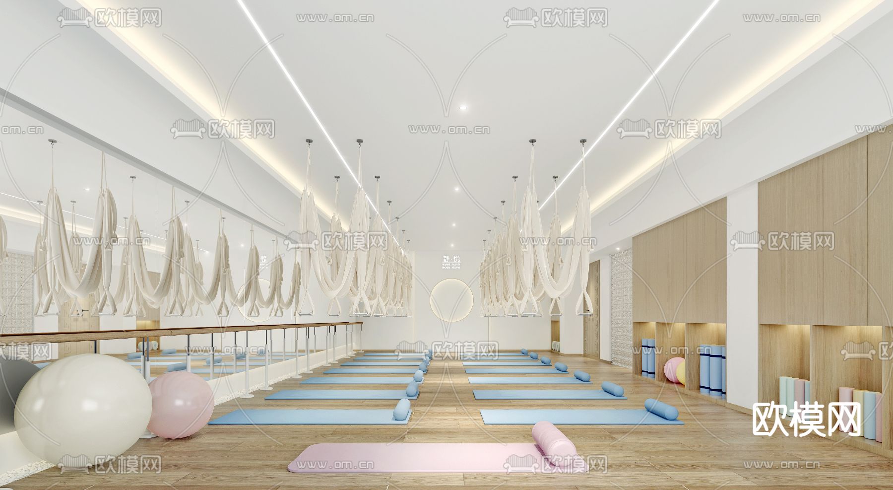 现代瑜伽室3d模型下载