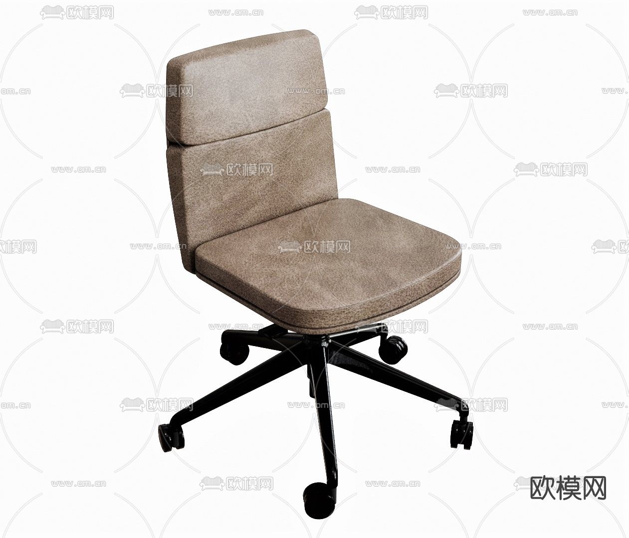 现代皮革办公椅su模型下载（渲染图1）
