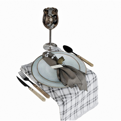  现代刀叉餐具su模型 