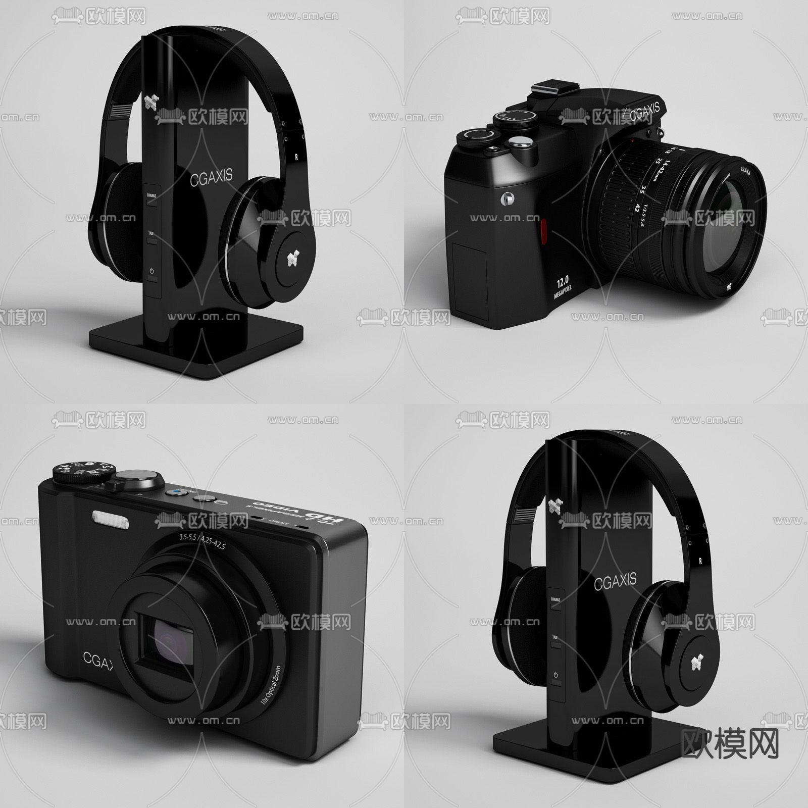 现代相机耳机游戏机3d模型