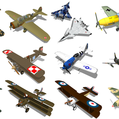  现代战机军事器材su模型 