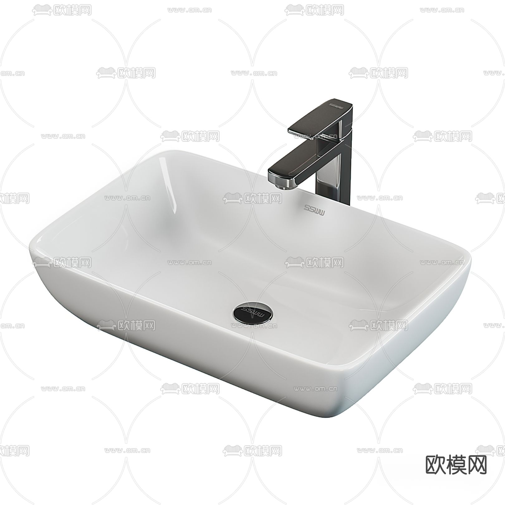 现代洗手盆台盆3d模型