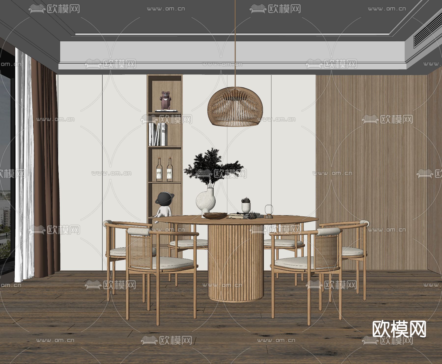 北欧餐厅su模型下载（渲染图2）