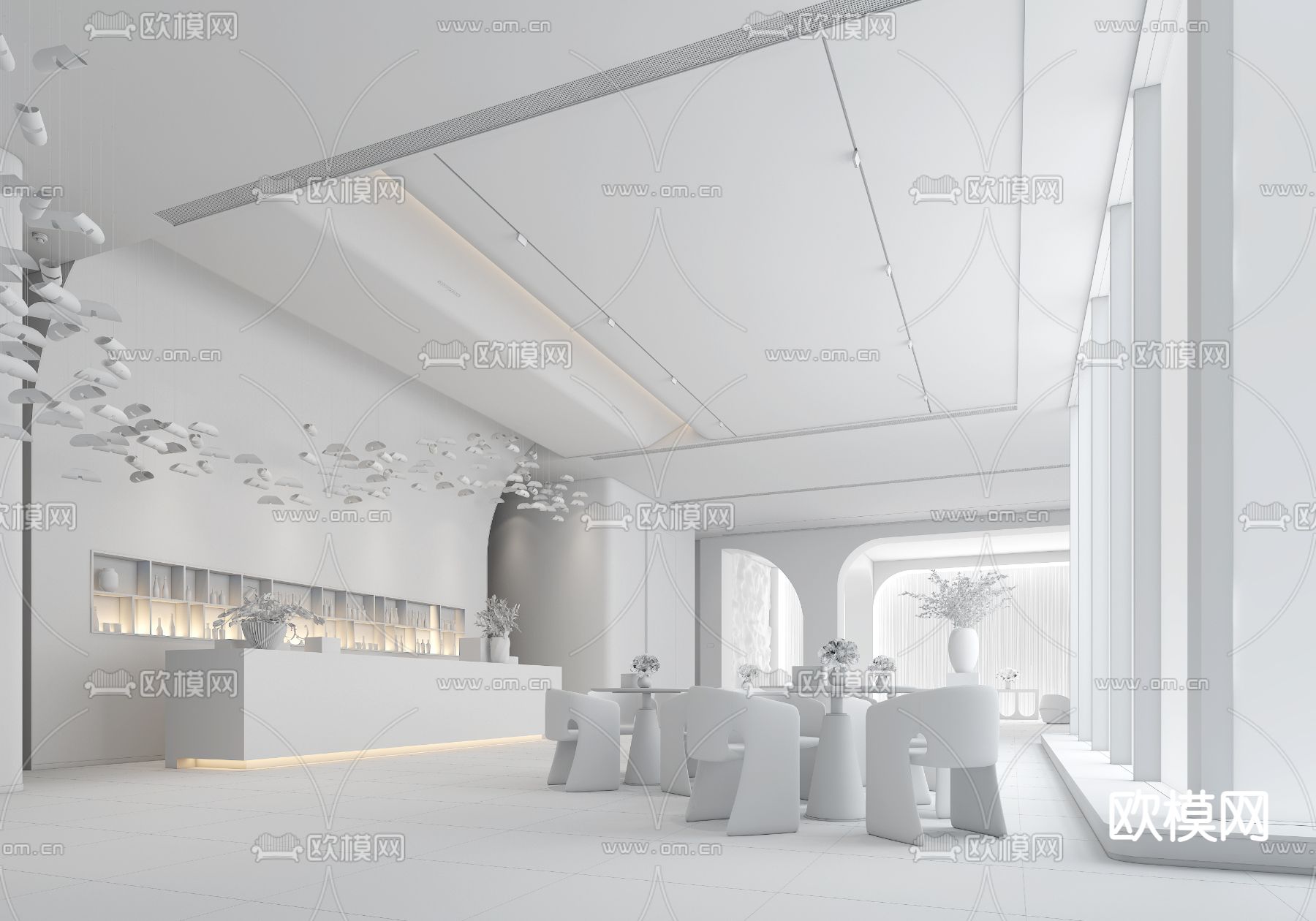 GLC联思设计 广西南宁五象新城售楼处3d模型下载（渲染图2）