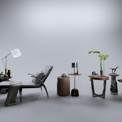  现代圆几躺椅su模型 