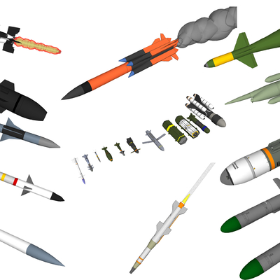  现代导弹军事器材su模型 