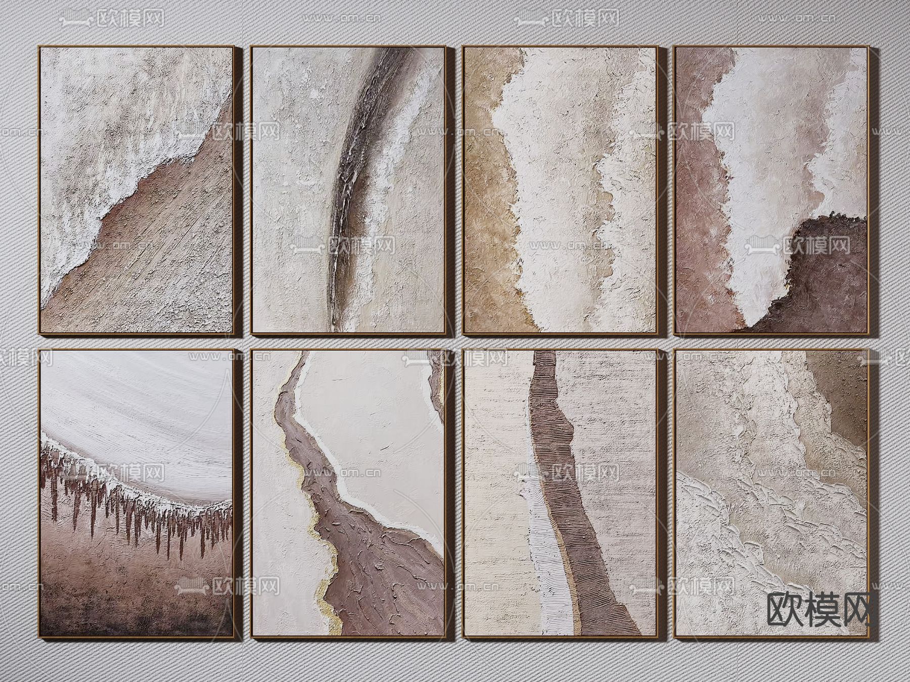 侘寂抽象装饰画su模型下载