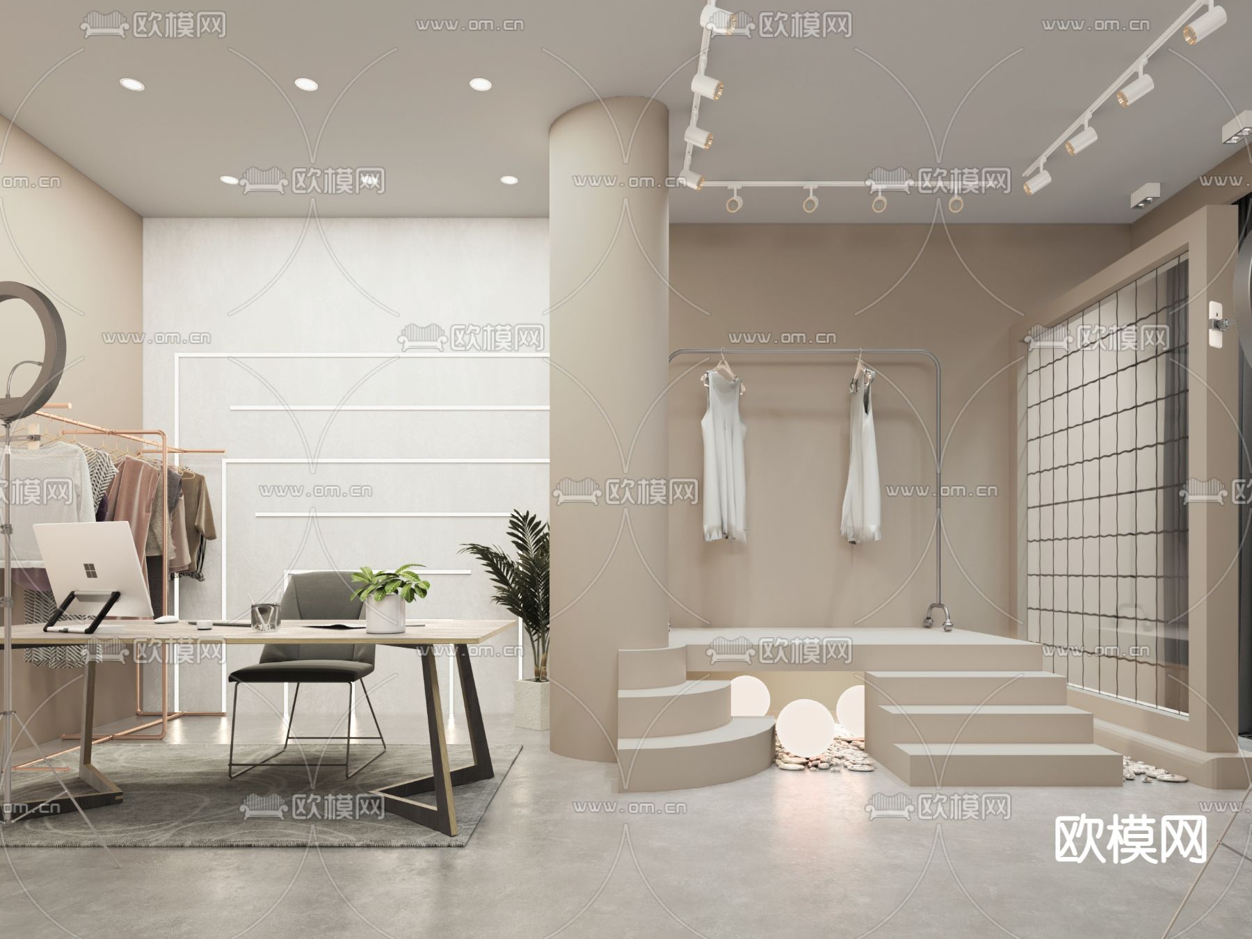 现代直播间3d模型下载