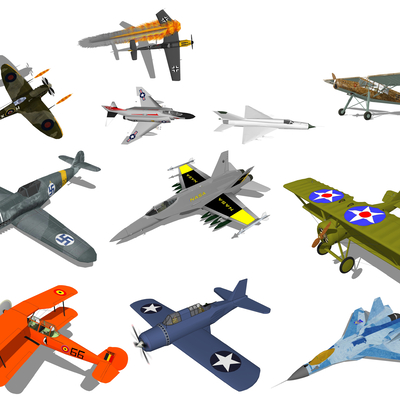  现代战机军事器材su模型 