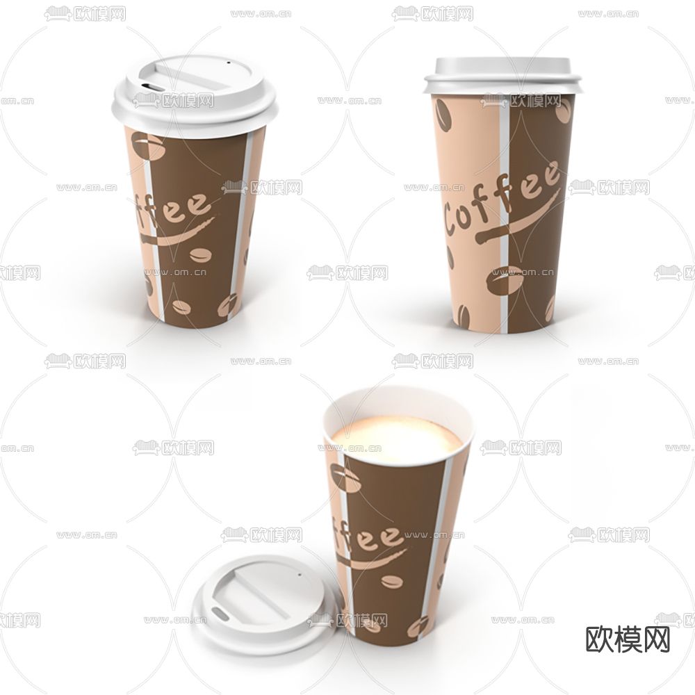 现代咖啡杯3d模型