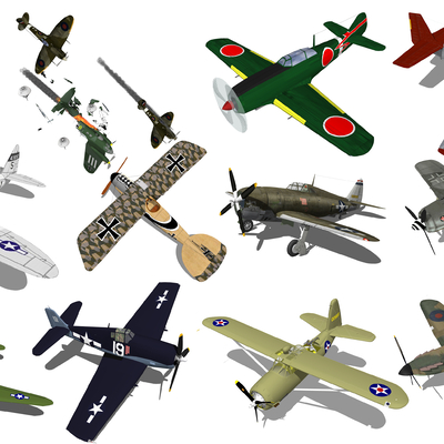  现代战机军事器材su模型 