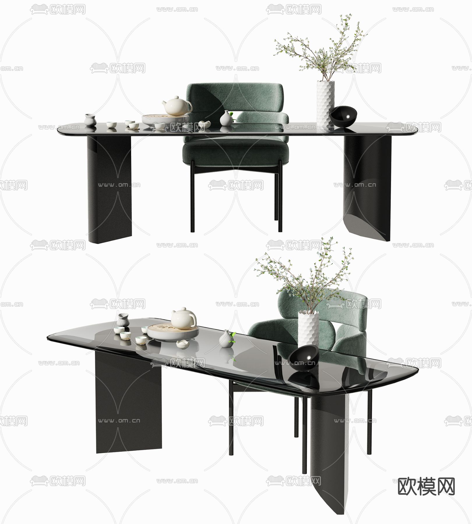 现代书桌椅3d模型