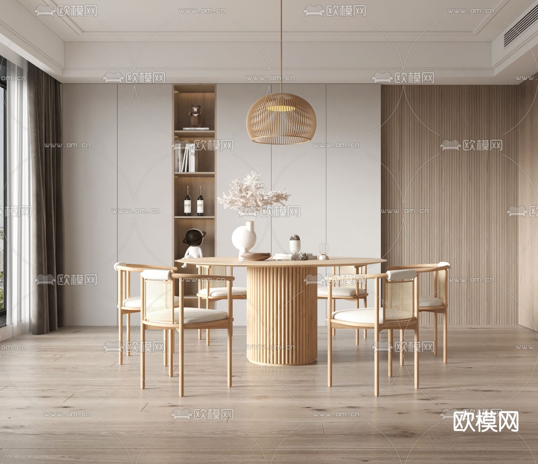 北欧餐厅su模型下载（渲染图1）