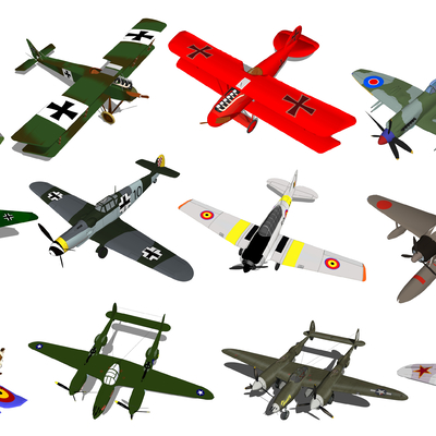  现代战机军事器材su模型 