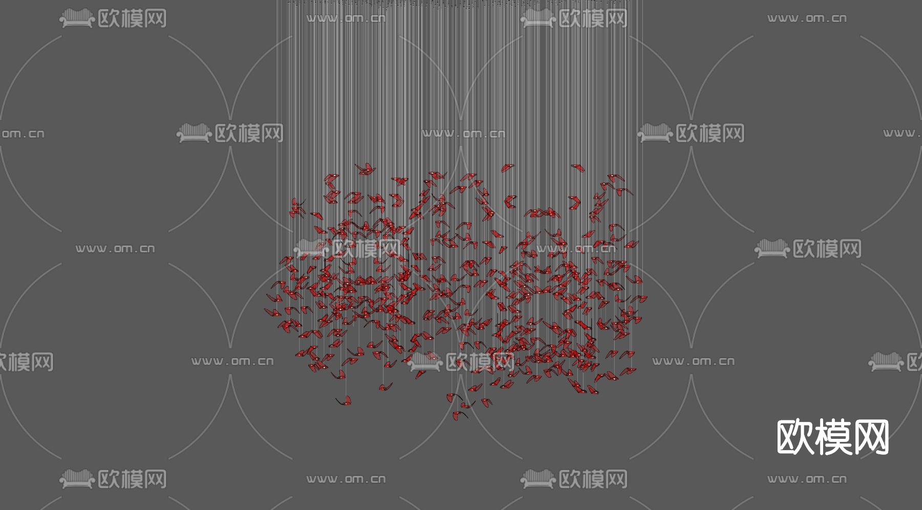 现代艺术装饰吊灯su模型下载