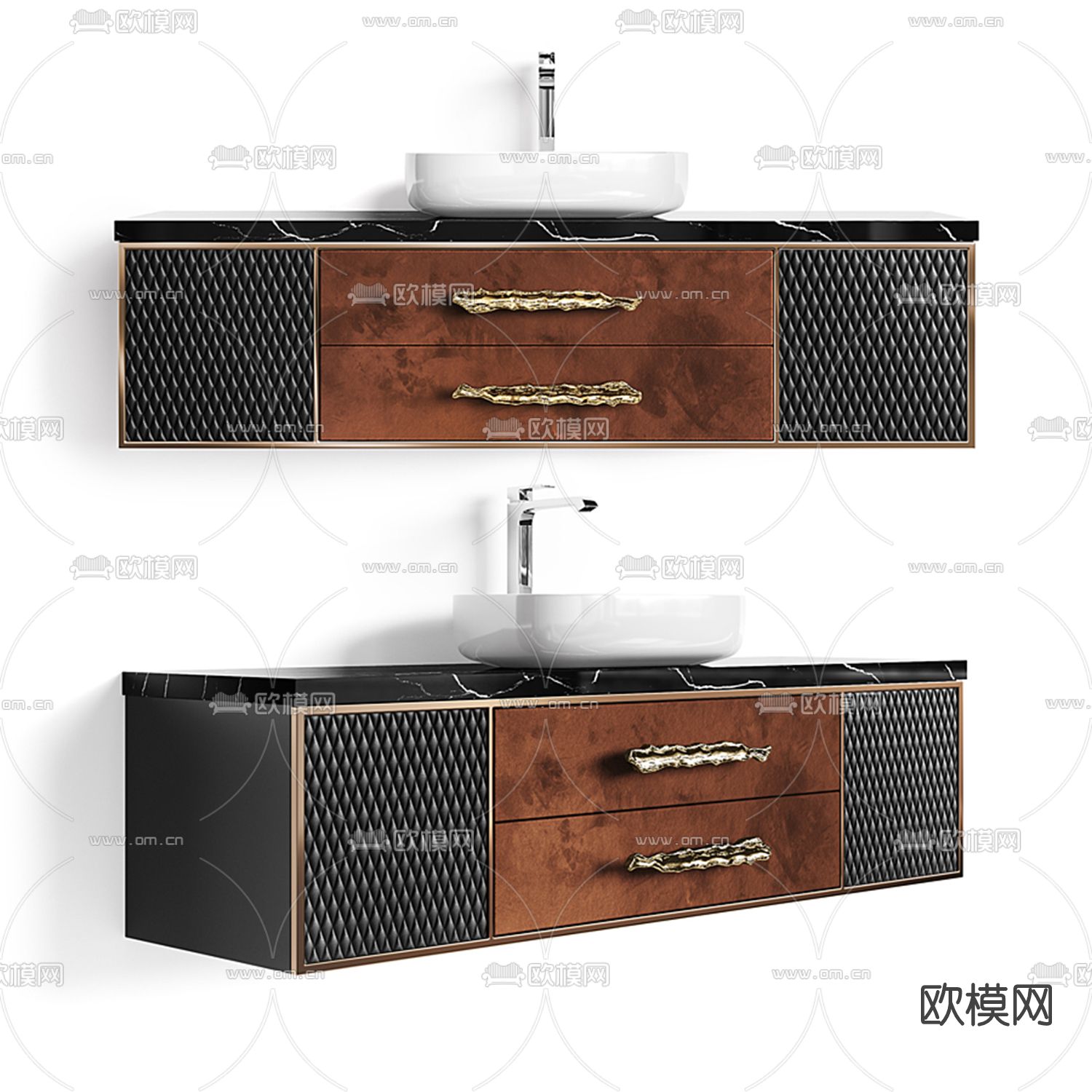 现代卫浴柜洗手台3d模型下载（渲染图1）