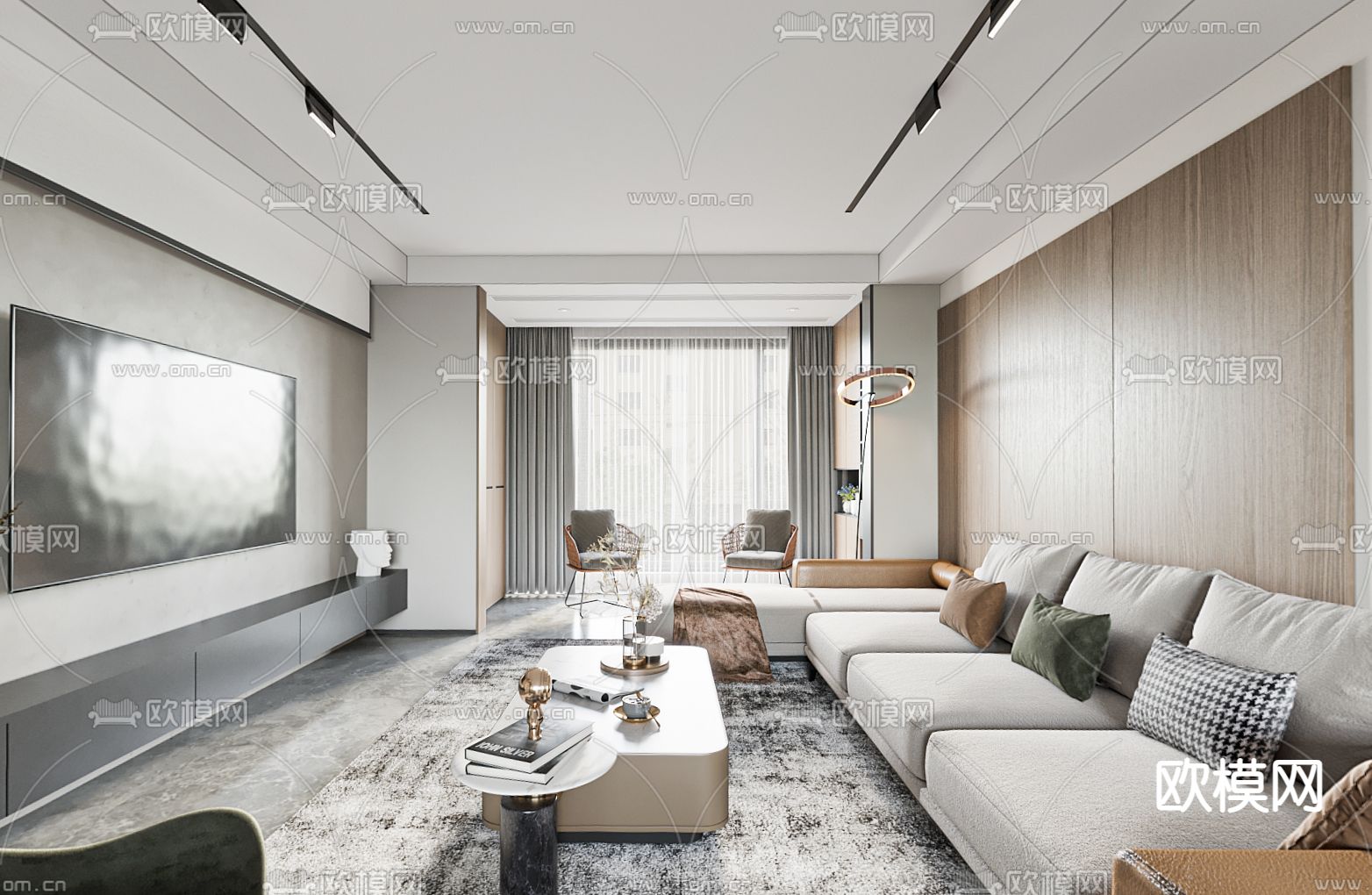 现代客餐厅vr全景3d模型