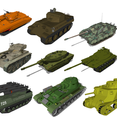  现代军事器材坦克su模型 