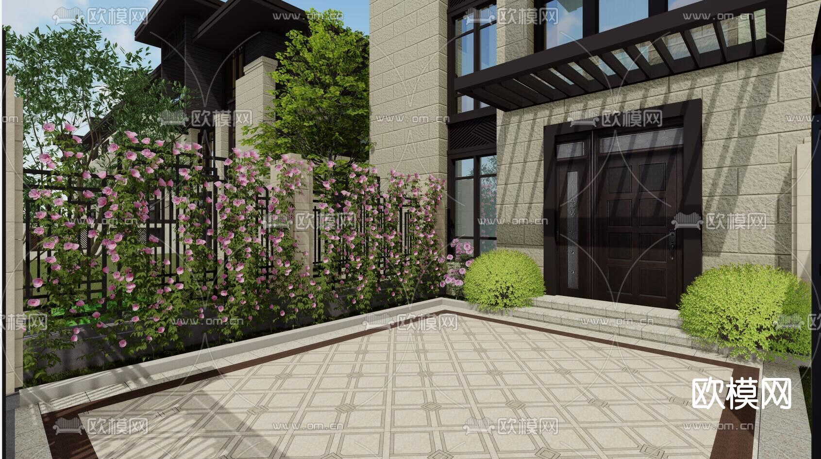 现代别墅外观su模型下载（渲染图7）