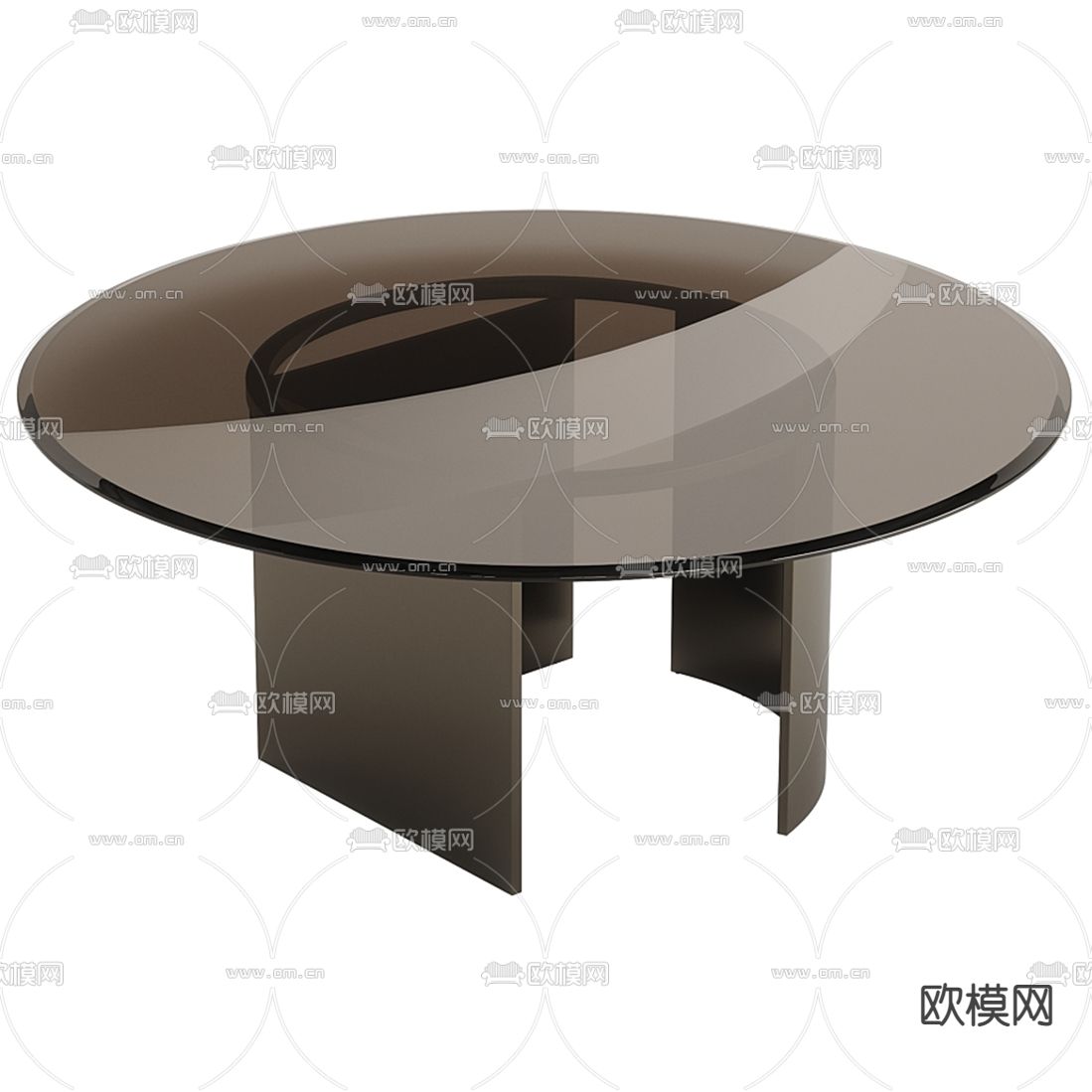 Fendi 现代玻璃圆形餐桌3d模型